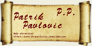 Patrik Pavlović vizit kartica